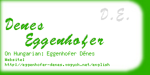 denes eggenhofer business card